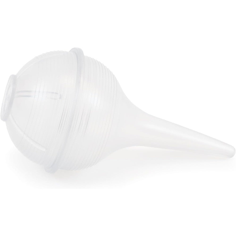 Typenex Medical 2 Fluid Ounce Clear Bulb Syringe front view for nasal suction.
