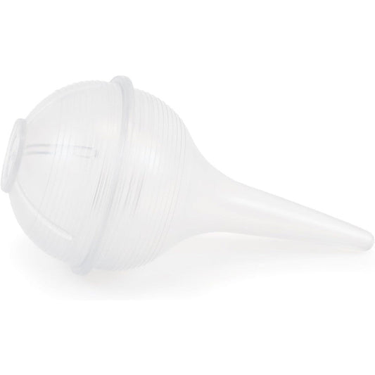 Typenex Medical 2 Fluid Ounce Clear Bulb Syringe front view for nasal suction.