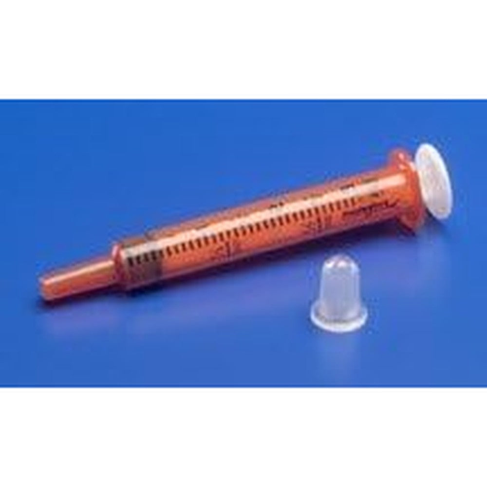 Tyco Kendall Monoject 1mL Clear Oral Syringe with dual graduations for accurate medical dosing.