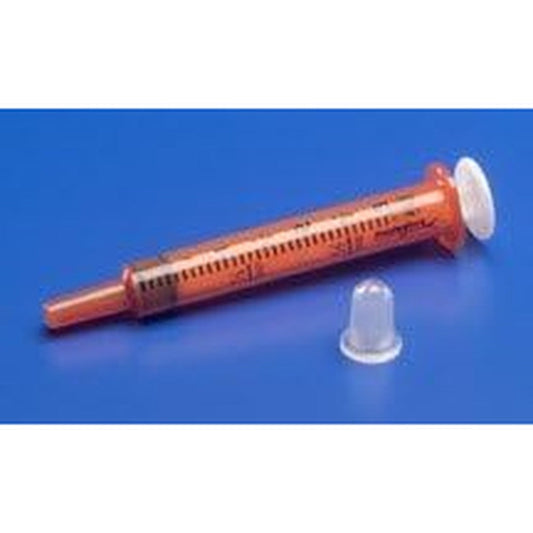 Tyco Kendall Monoject 1mL Clear Oral Syringe with dual graduations for accurate medical dosing.