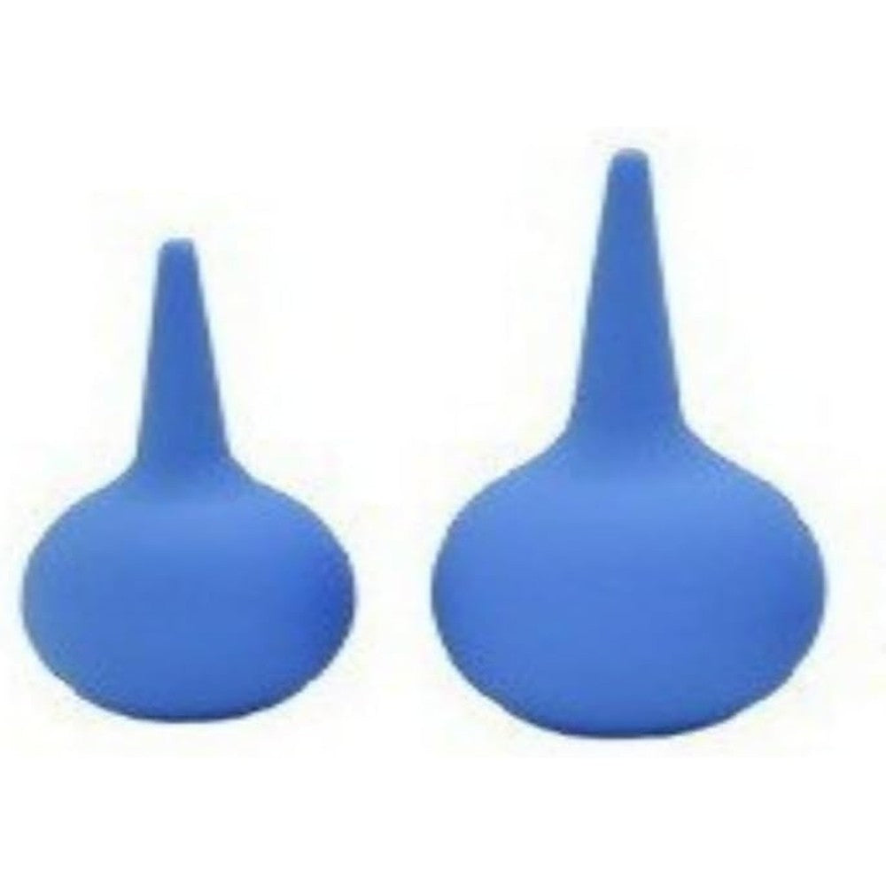 Fujolu 2 Pack Ear Syringe front view showing two blue rubber suction bulbs for earwax removal.