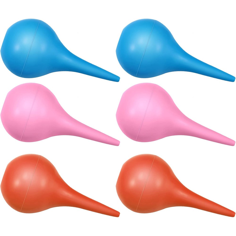 Nuanchu 6-packs ear syringe bulb front view showing all colors
