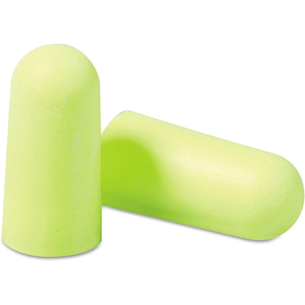 3M E-A-Rsoft Yellow Neons 200 pair box front view for industrial hearing protection.
