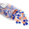 Quality Plugs by Rips reusable corded silicone earplugs front view showing orange triple flange design