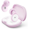 OSOF Ear Plugs for Sleeping Noise Reduction front view showing light purple silicone earplugs and compact travel storage case