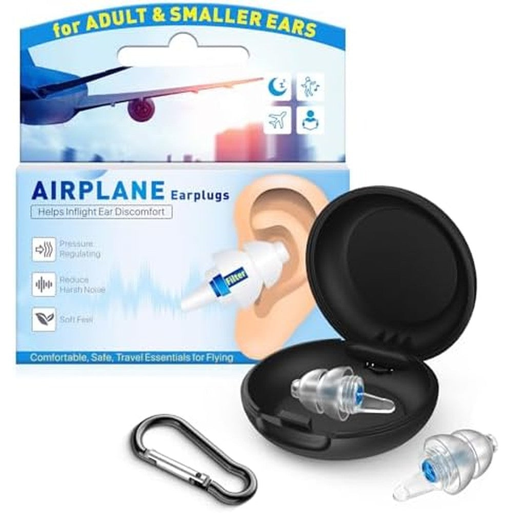 Softvox airplane pressure relief ear plugs blue front view