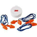 3M Corded Reusable Earplugs front view 3 pack packaging