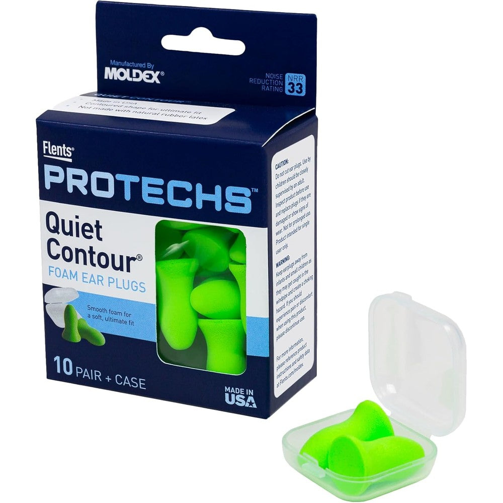 Flents Protechs Quiet Contour Foam Ear Plugs front view hearing protection