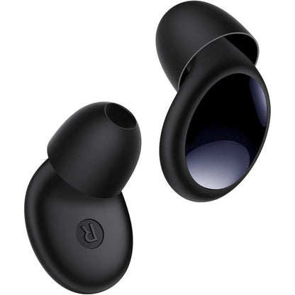 Toapex noise cancelling sleeping ear plugs front view in obsidian black
