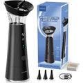 KAUGIC electric ear wax removal kit black front view showcasing sleek handheld design.