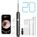 NOVUSOL ear wax removal tool camera front view showing the sleek black finish and precise camera tip.