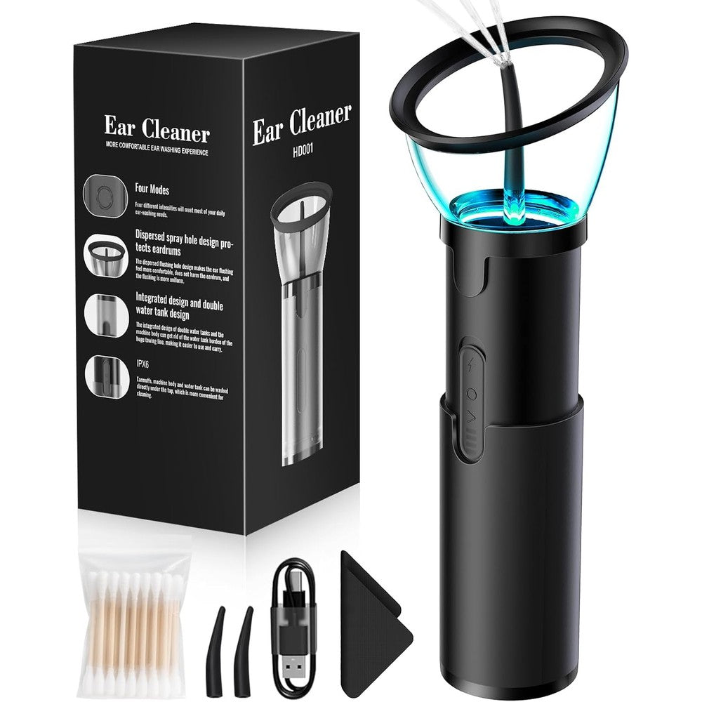 STYNGT electric ear wax removal kit front view showing black handheld device