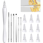Toeah ear wax removal kit front view showing white handle and silicone tips