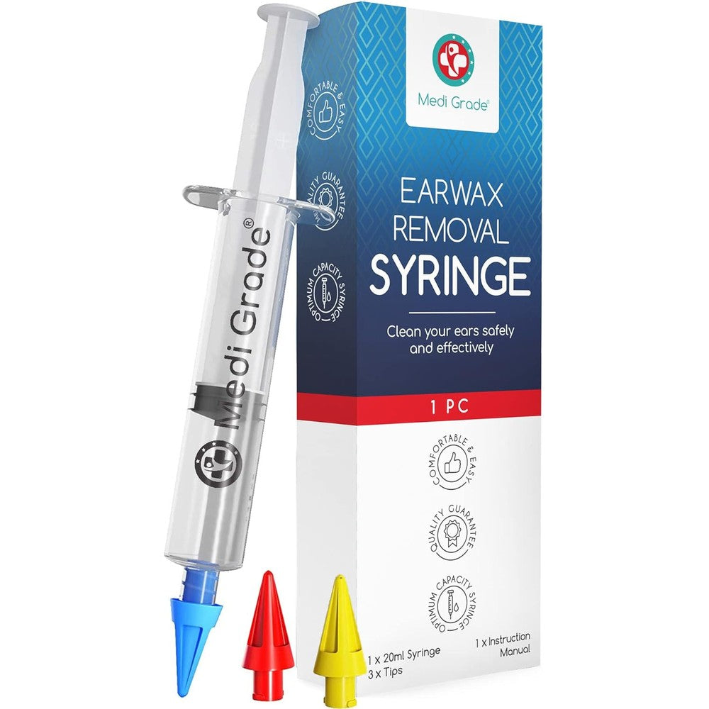 Medi Grade Ear Syringe Ear Wax Removal Kit front view medical grade irrigation tool.