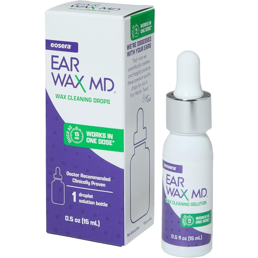Eosera Ear Wax MD 15ml bottle front view for earwax removal