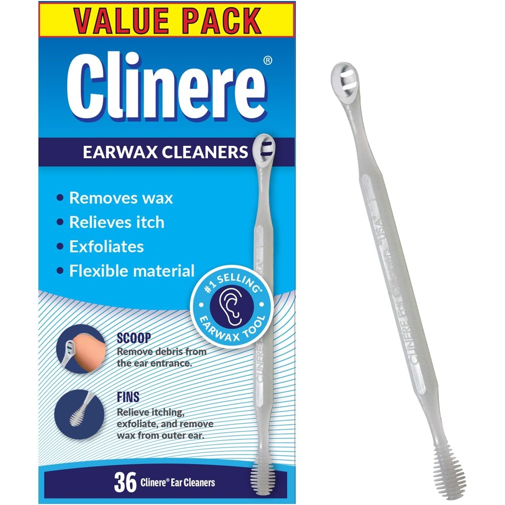 Clinere Ear Cleaners 36 count pack front view earwax removal tool