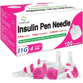 CareLiving Insulin Pen Needle 31G 4mm 100 Count front packaging view for diabetic care.