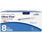 BD Ultra-Fine Insulin Syringes 31G 1cc 90 count box front view for diabetes care.