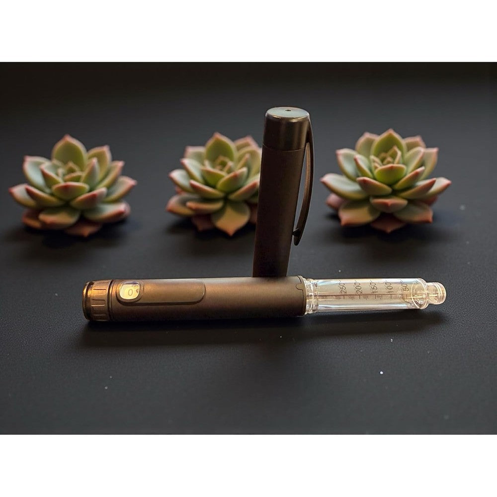 Endurapep Marquee Research Pen Metal 80 Unit V1 Matte Black front view reusable peptide delivery tool.