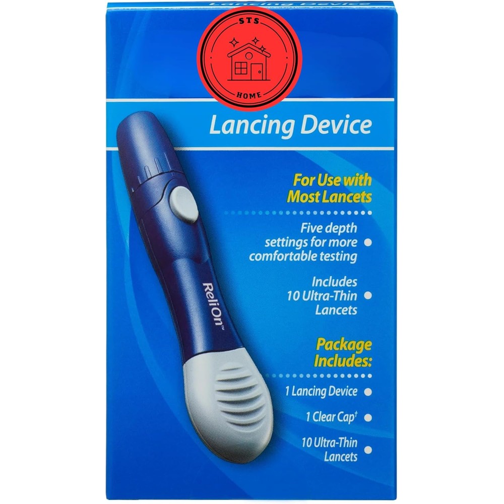 STS Home lancing device front view kit for blood sugar monitoring