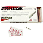 MEDIpoint Stainless Steel Blood Lancet 200 Count front box view for glucose monitoring