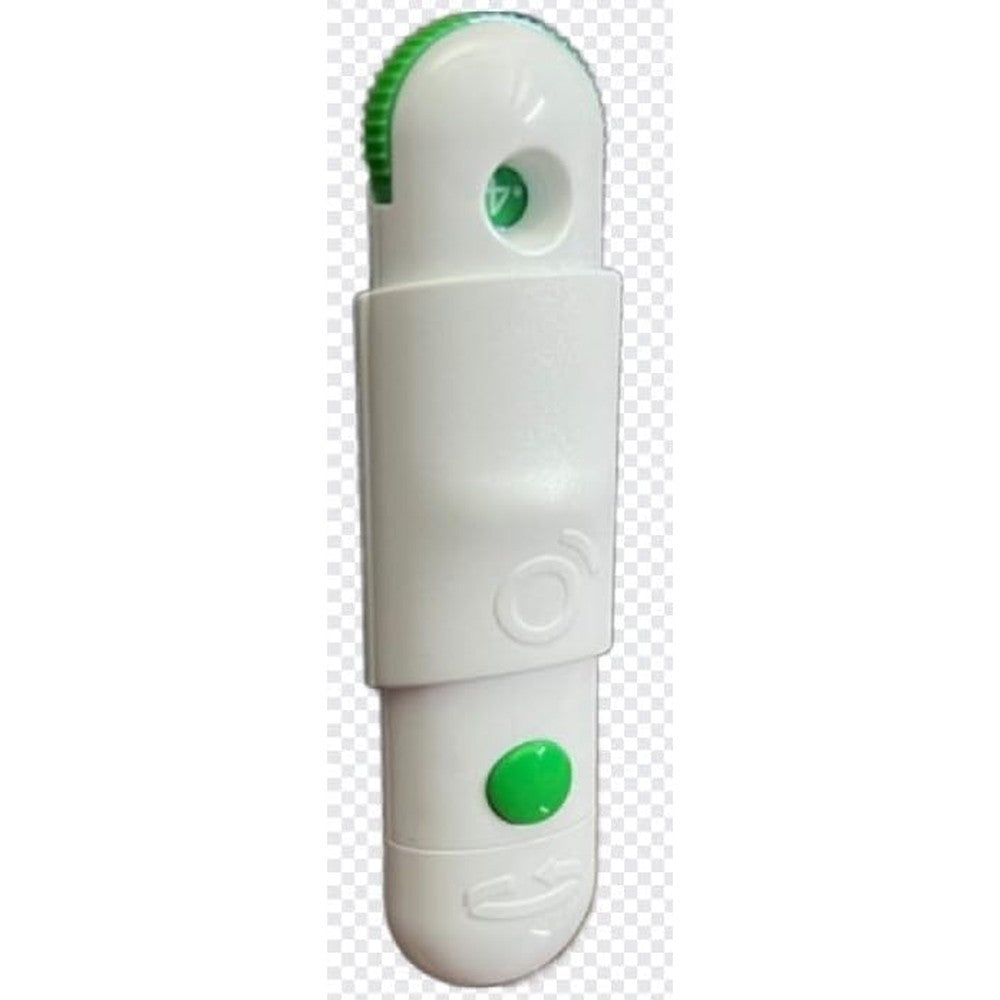 Generic blood glucose lancing device white color front view for comfortable diabetes monitoring