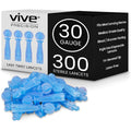 Vive Precision Easy Twist Lancets box front view showing 300 count packaging for blood glucose monitoring