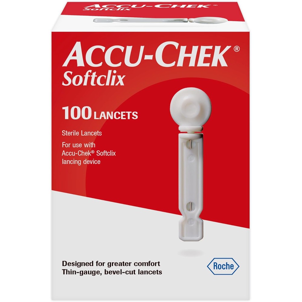 Accu-Chek Softclix Diabetes Lancets front packaging view for blood glucose monitoring