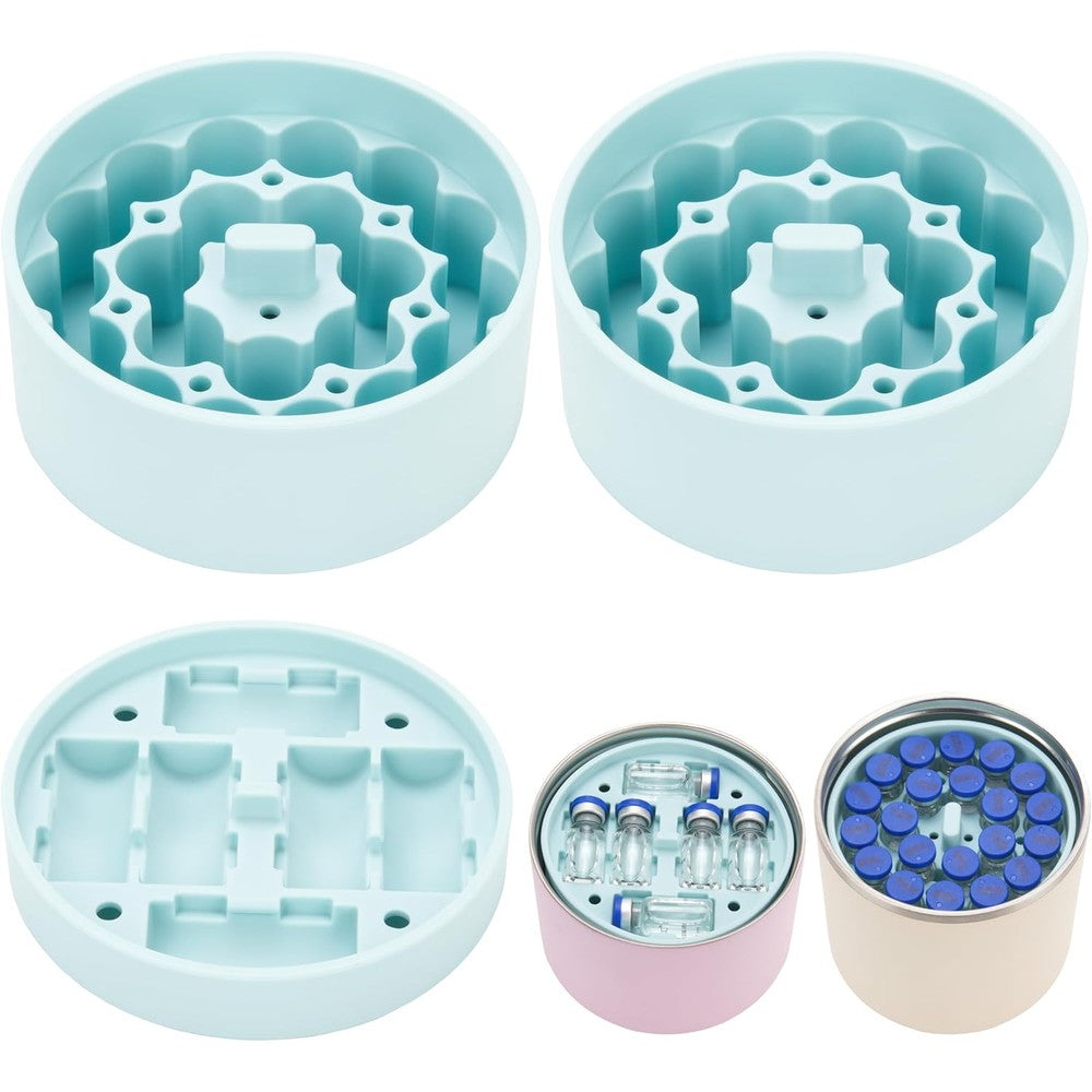 Kiicii silicone three milliliter vial insert three pack front view authentic peptide storage organizer