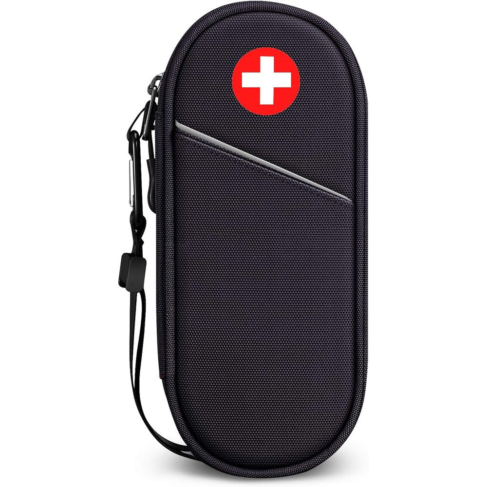 SITHON EpiPen medical carrying case insulated black front view showing medical cross logo