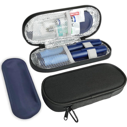 CDBXPRG insulin pen cooler travel case in black showing the compact front view design