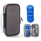 Weefla hard shell insulated cooler travel case front view showing the sleek starlight gray exterior design.