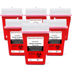 GlobalRoll Sharps Container 6 Pack front view for biohazard disposal.