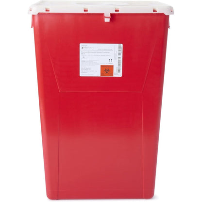 McKesson Prevent Premium Biohazard Sharps Container front view for medical waste disposal.