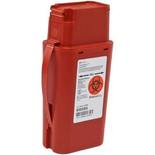 Sharps 8303SA Transportable Sharps Container front view for medical waste disposal.