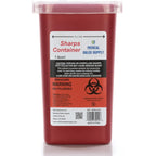 Medical Sales Supply 1 Quart Sharps Container front view for biohazard disposal