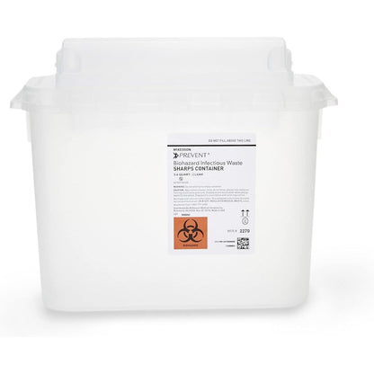 McKesson Prevent Sharps Container front view for biohazard disposal