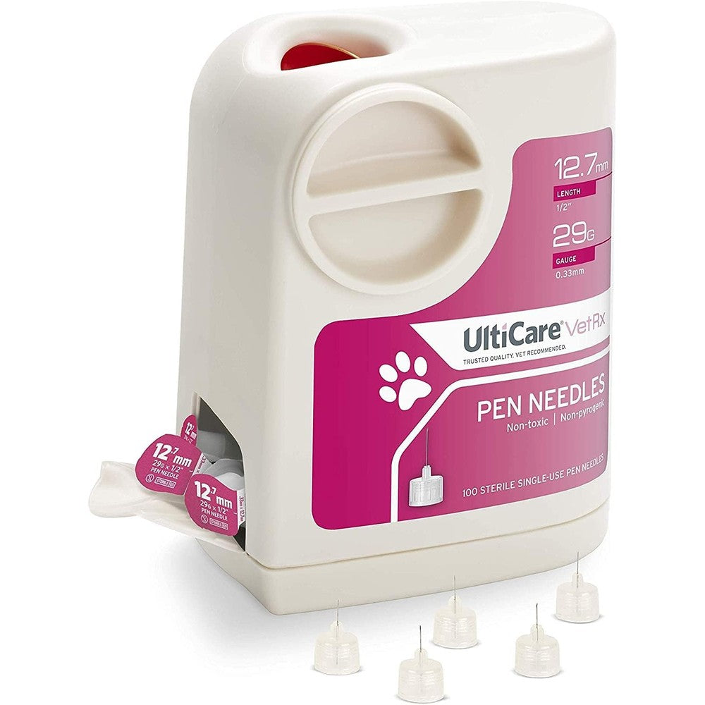 UltiCare VetRx UltiGuard Safe Pack front view showing red disposal container.