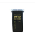 HOTWE Portable Sharps Container front view of the 1-liter black needle disposal bin for salons.