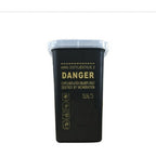 HOTWE Portable Sharps Container front view of the 1-liter black needle disposal bin for salons.