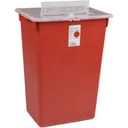Covidien Sharps-A-Gator 10 Gallon Red Container front view for biohazard disposal.