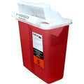 OakRidge Products 5 Quart Sharps Disposal Container front view showing mailbox lid.