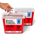 Shop Square Sharps Container 2 Pack front view red medical needle disposal