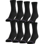 MediPeds Men's Diabetic Quarter Socks 8 pack front view moisture wicking