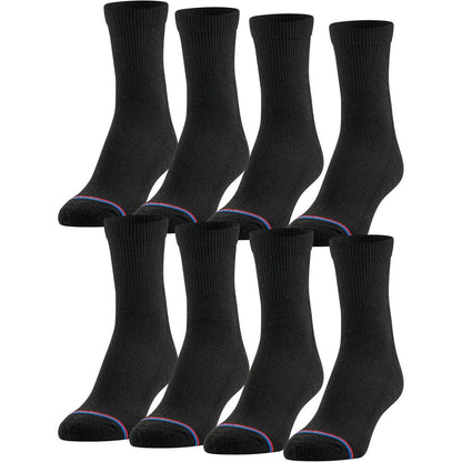MediPeds Men's Diabetic Quarter Socks 8 pack front view moisture wicking