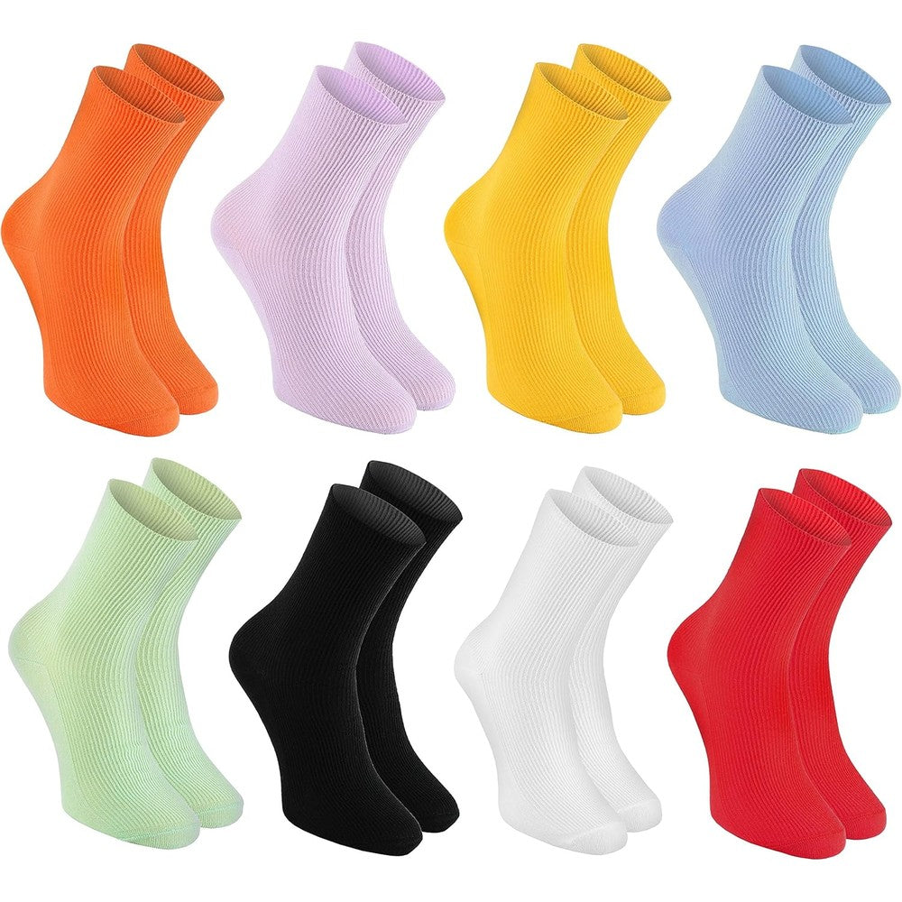Rainbow Socks Diabetic Non-Binding Cotton Socks 8 pack front view