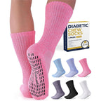 Pembrook 6 Pairs Diabetic Socks with Grippers front view for neuropathy relief.