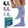 Doctor's Select Bamboo Viscose Diabetic Socks front view of six white pairs.