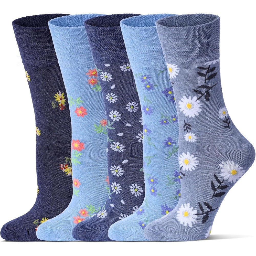 Sockswift bamboo viscose diabetic socks for women pack of five front view