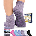 Pembrook Diabetic Ankle Socks front view featuring non-slip grippers for neuropathy relief.